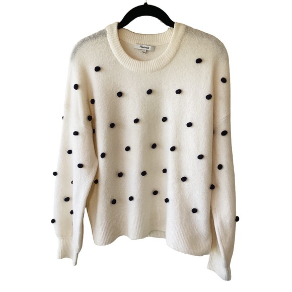 Madewell Brockton Bobble Sweater in Coziest Yarn Pom Pom Merino Wool Blend S - Picture 2 of 9